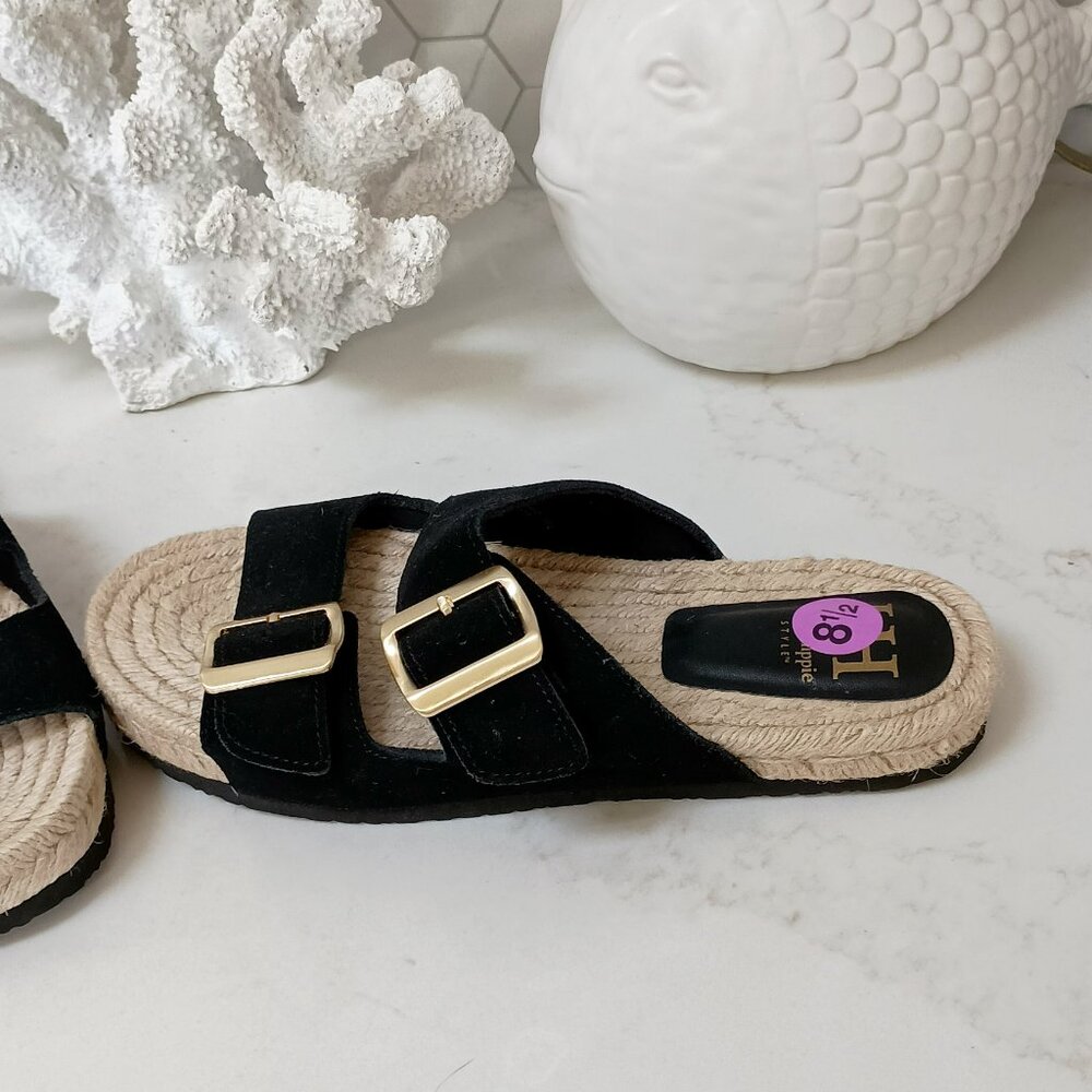 NEW! HAUTE HIPPIE BUCKLE BOHO NIKKI SUEDE SANDAL - Picture 3 of 4